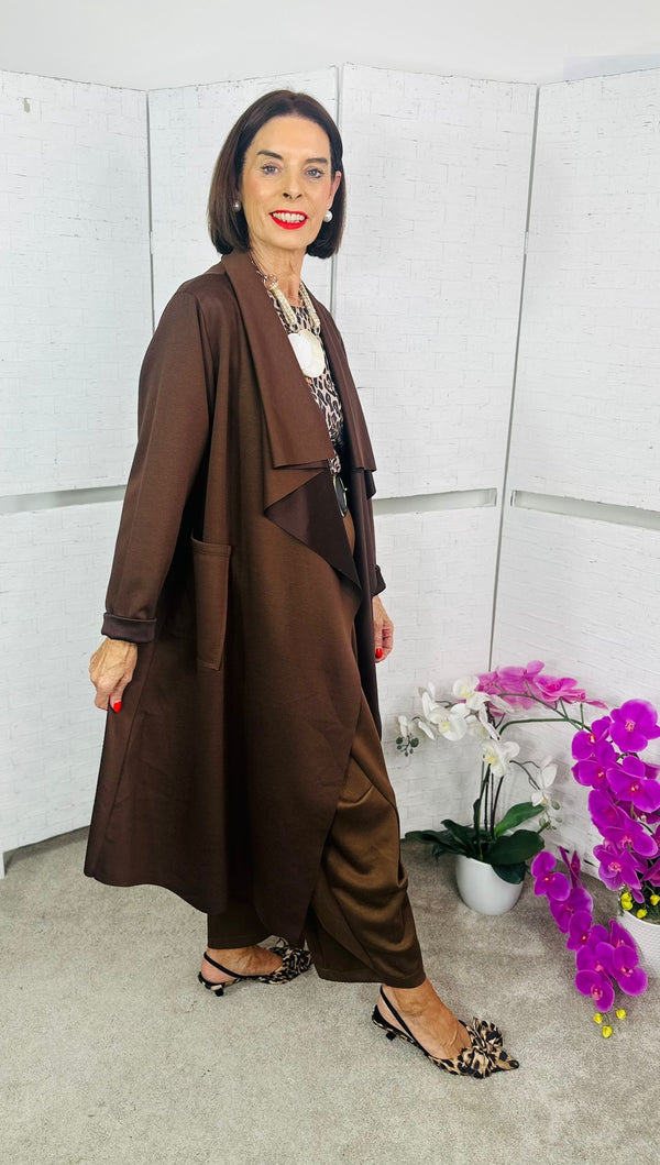 Kenedy waterfall jacket in chocolate