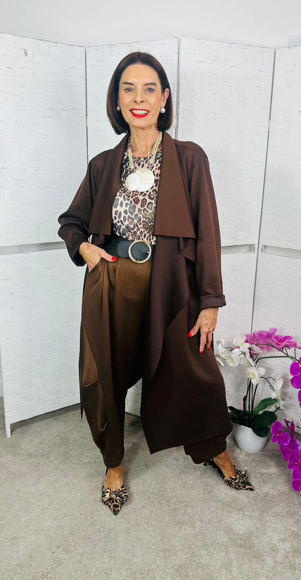 Kenedy waterfall jacket in chocolate