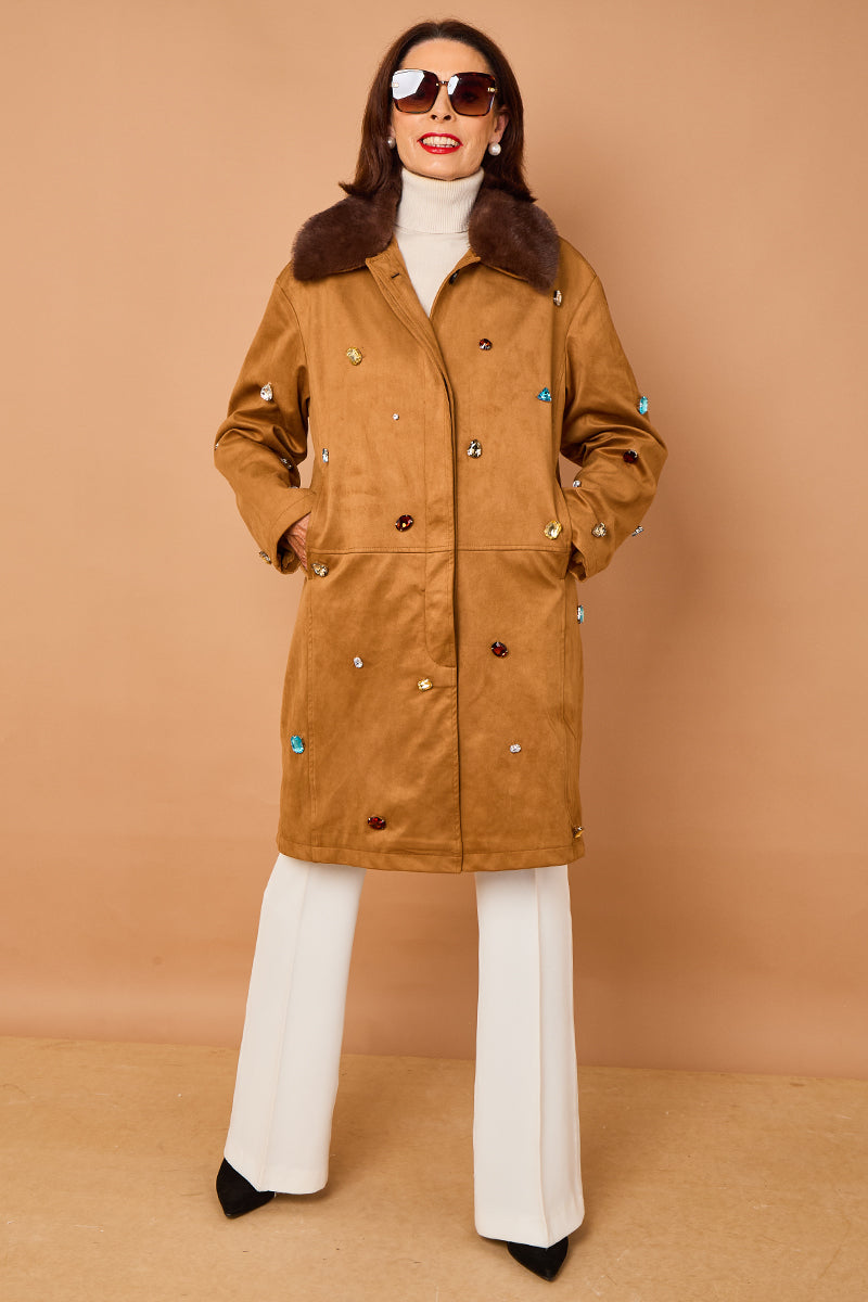 Diva Three quarter coat in camel