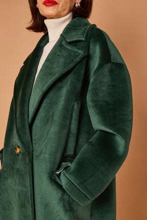 Alberto three quarter coat in teal -