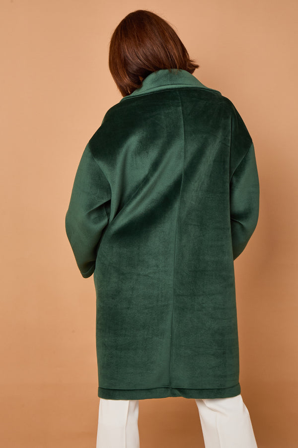 Alberto three quarter coat in teal -
