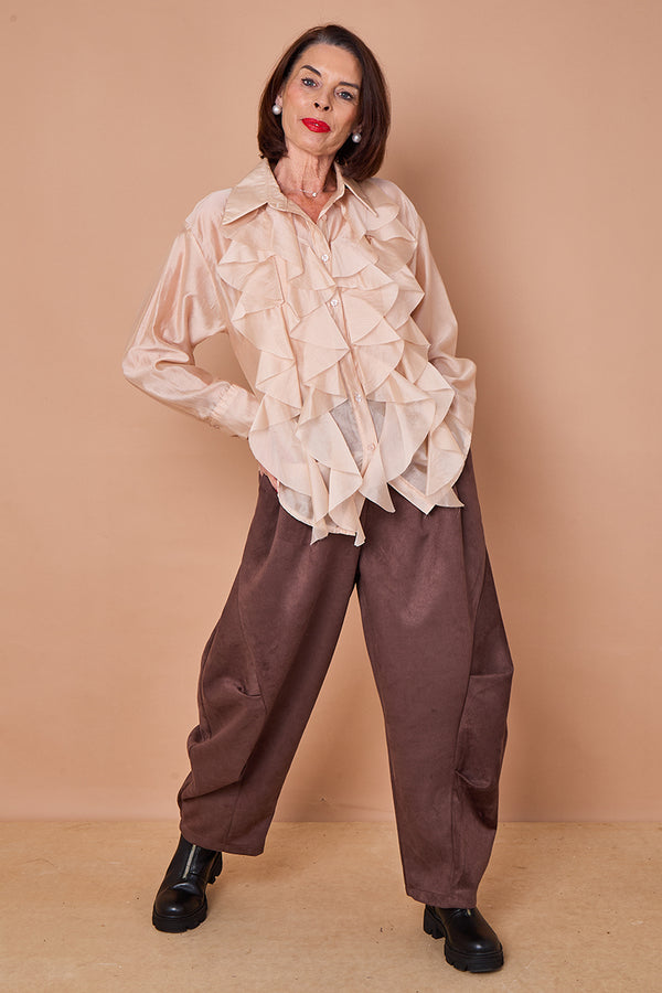 Lisbon Cocoon Trousers in chocolate