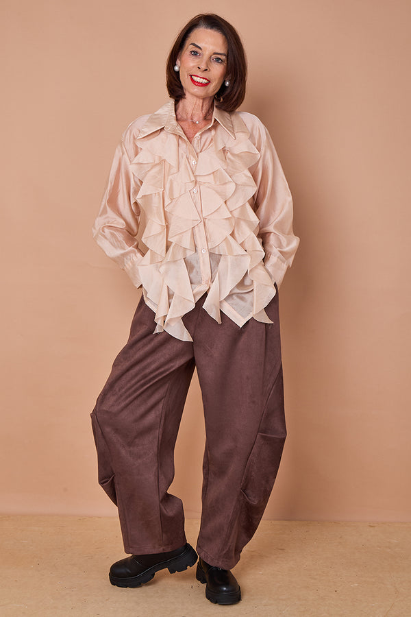 Lisbon Cocoon Trousers in chocolate