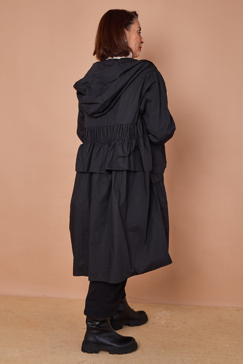 leonardo Hooded Jacket/Dress in Classic Black