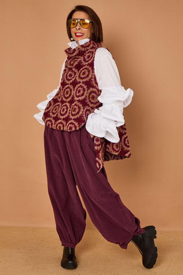 Sabrina pin cord trousers in mulberry