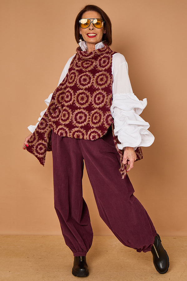 Sabrina pin cord trousers in mulberry