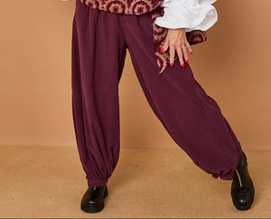 Sabrina pin cord trousers in mulberry
