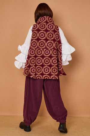 Sabrina pin cord trousers in mulberry