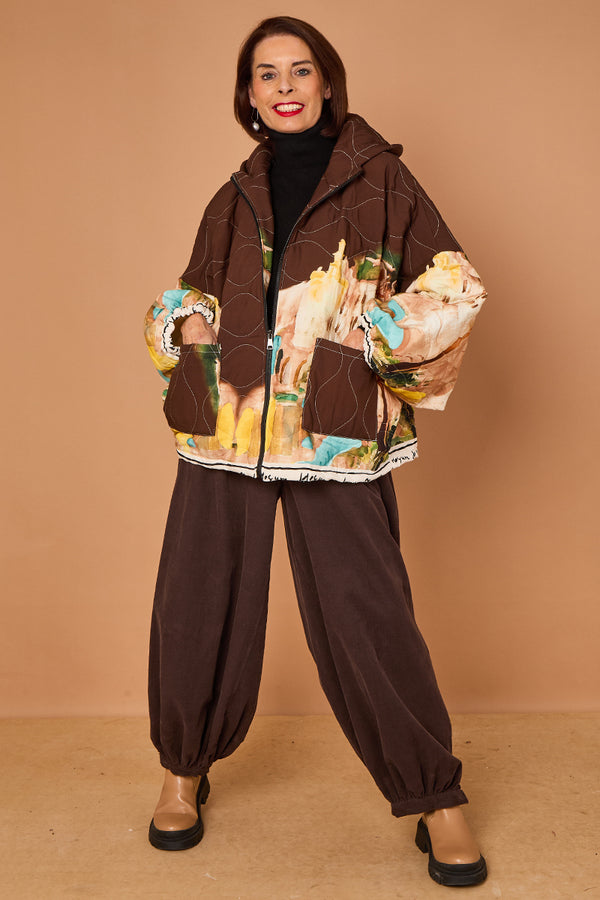 Gabriella Jacket in chocolate with Hood