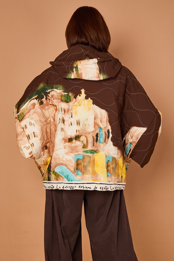 Gabriella Jacket in chocolate with Hood