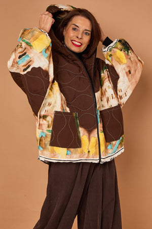 Gabriella Jacket in chocolate with Hood