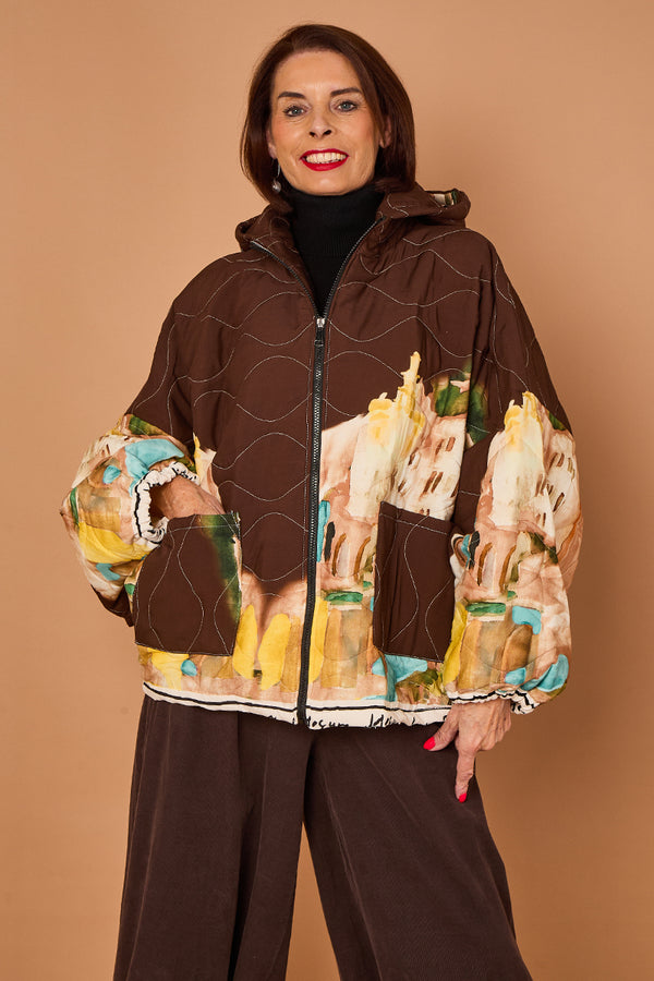 Gabriella Jacket in chocolate with Hood