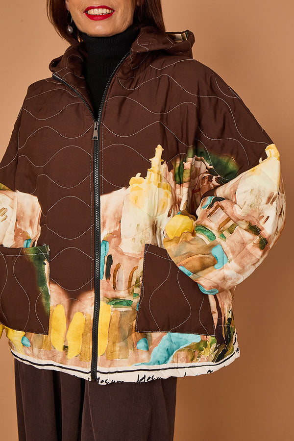 Gabriella Jacket in chocolate with Hood