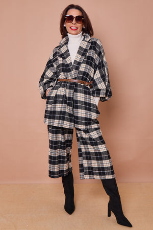 Angelo jacket in black and beige