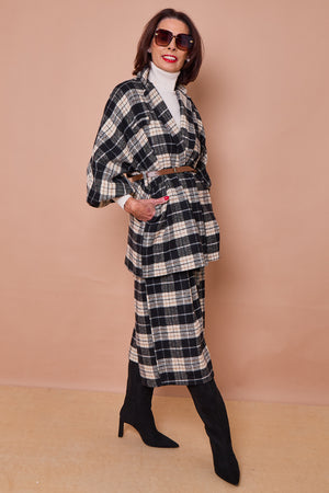 Angelo jacket in black and beige