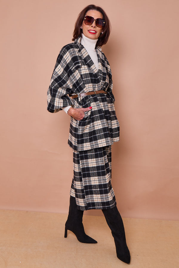 Angelo jacket in black and beige