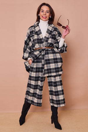 Angelo jacket in black and beige