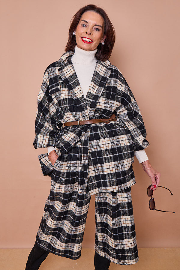 Angelo jacket in black and beige