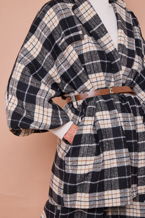 Angelo jacket in black and beige