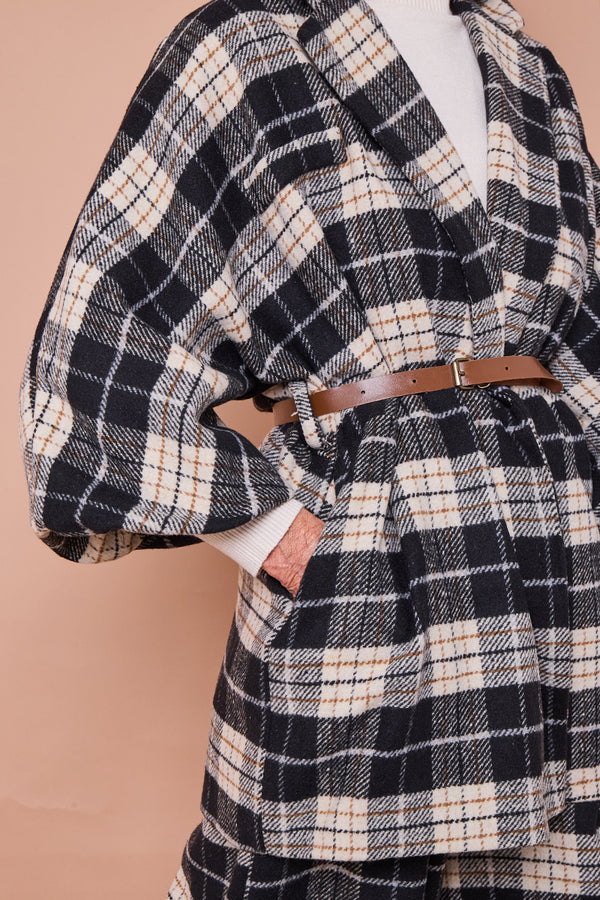 Angelo jacket in black and beige