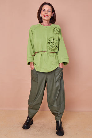 Pinocchio  faux pu leather trousers in teal