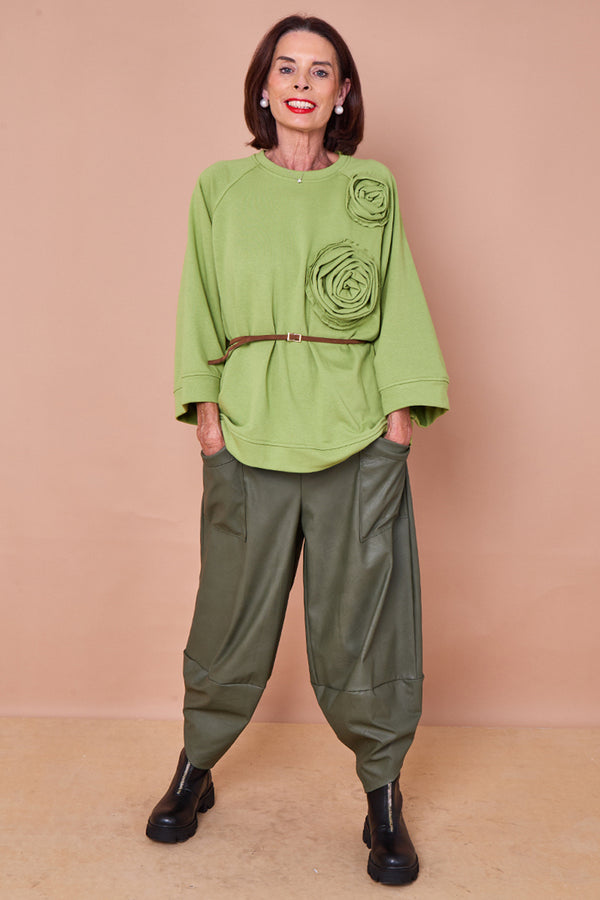 Pinocchio  faux pu leather trousers in teal