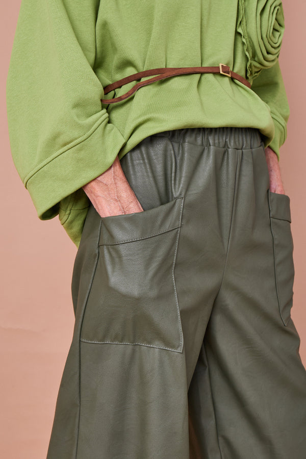 Pinocchio  faux pu leather trousers in teal