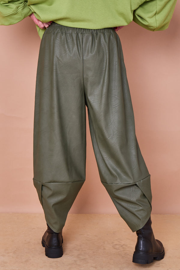 Pinocchio  faux pu leather trousers in teal