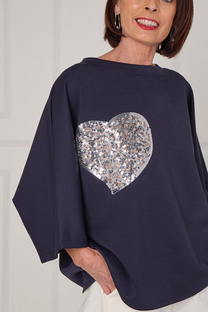 Heart to heart top in navy