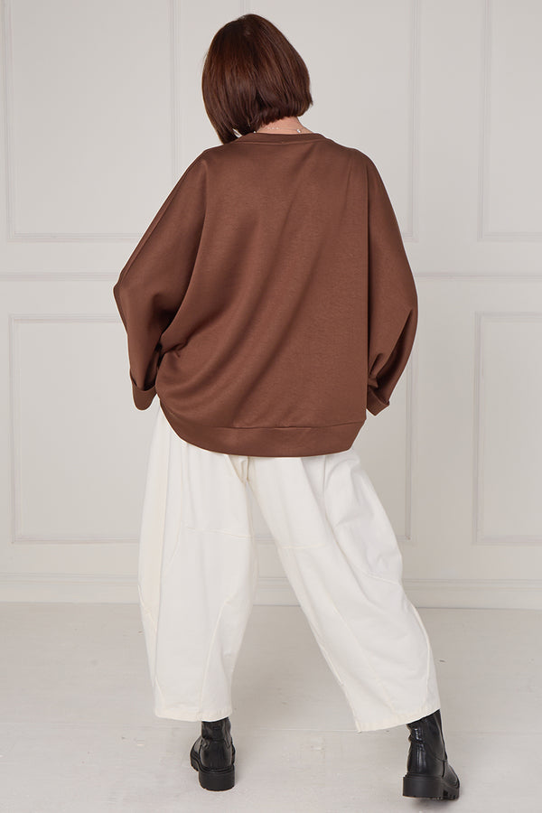 black heart top in Chocolate