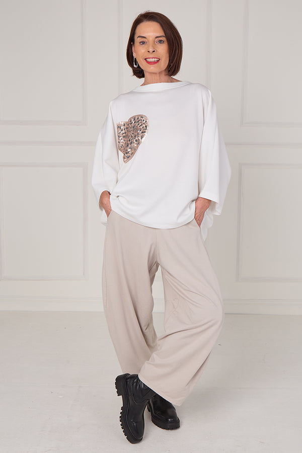 Heart to heart top in ecru