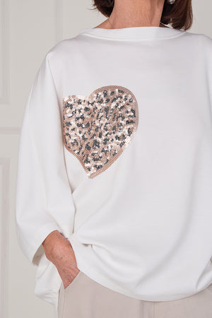 Heart to heart top in ecru