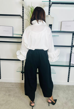 JOSIE NEEDLE CORD COCOON TROUSERS IN BLACK