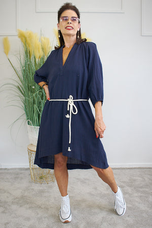 Marina Dress in Fresh Navy