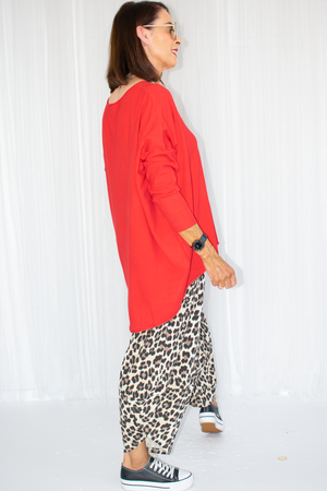 Sarah Super Soft Slouch Knit in Red