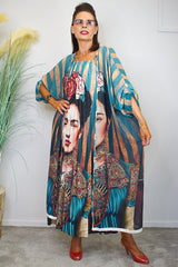 Senorita Dress in Turquoise Stripe Print