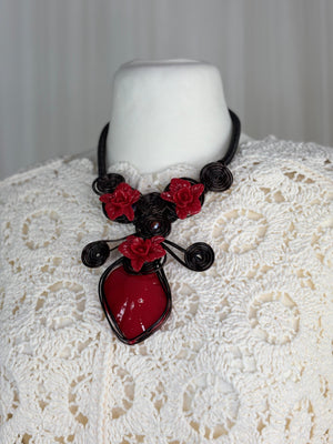 Ruby Red wired Necklace in Jewellery