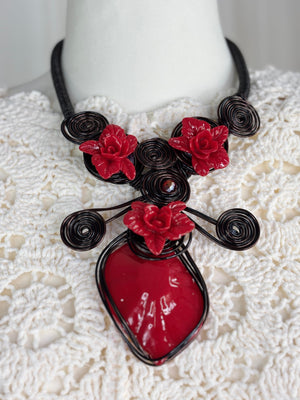 Ruby Red wired Necklace in Jewellery