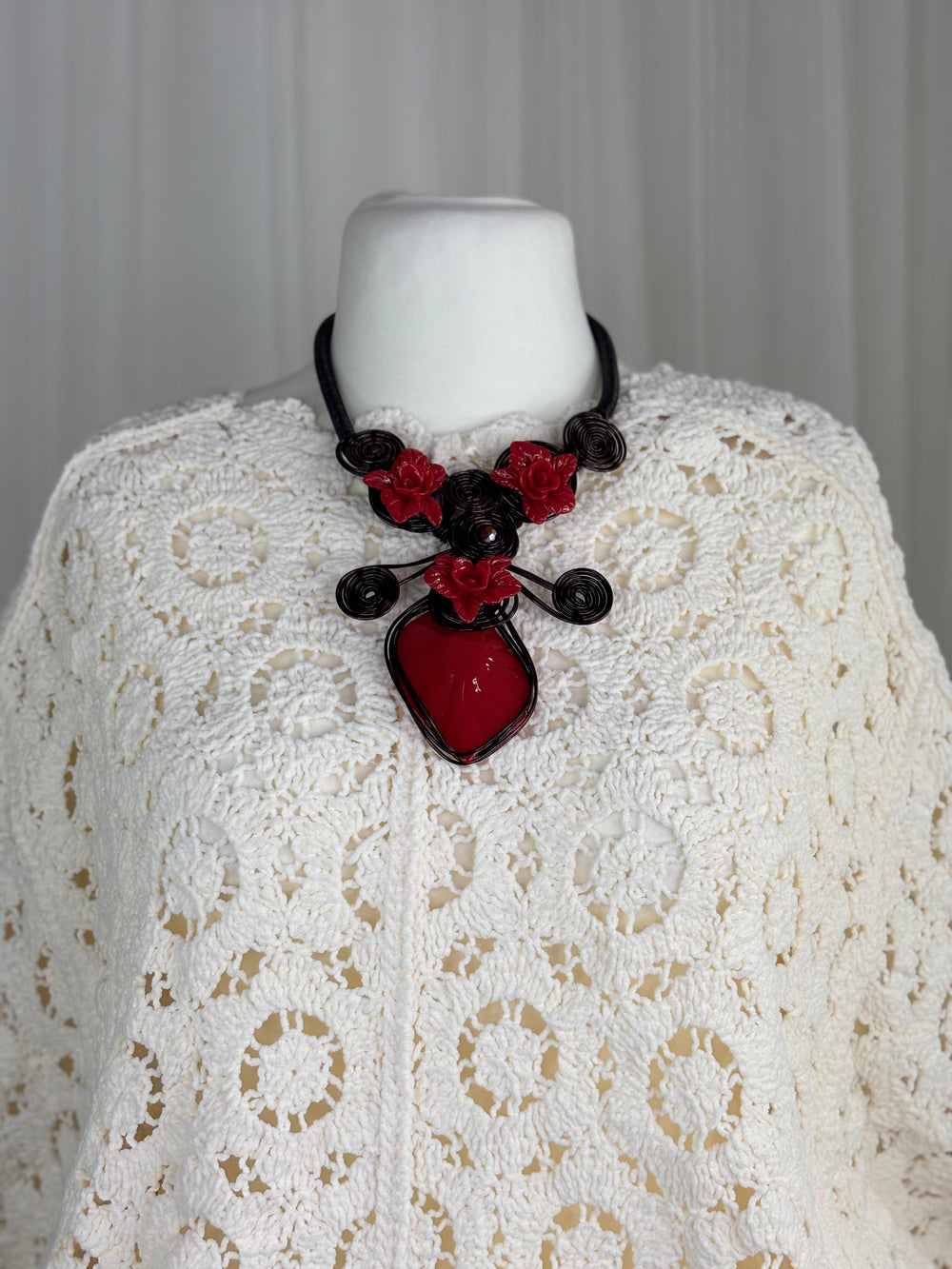 Ruby Red wired Necklace in Jewellery