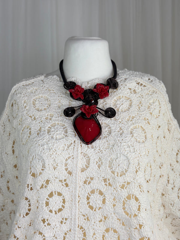 Ruby Red wired Necklace in Jewellery