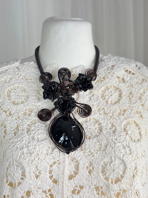 Ruby Black wired necklace in Jewellery