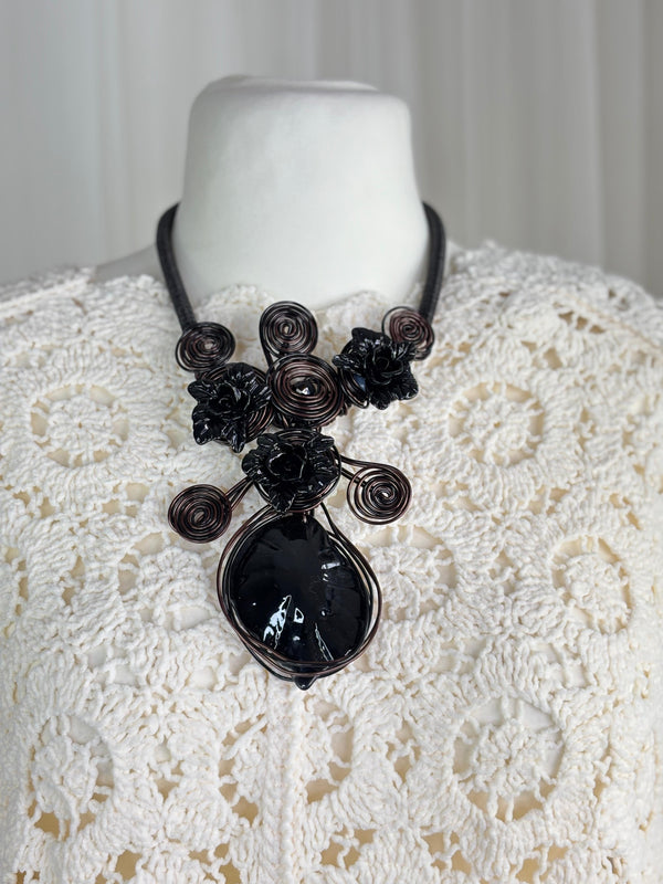 Ruby Black wired necklace in Jewellery