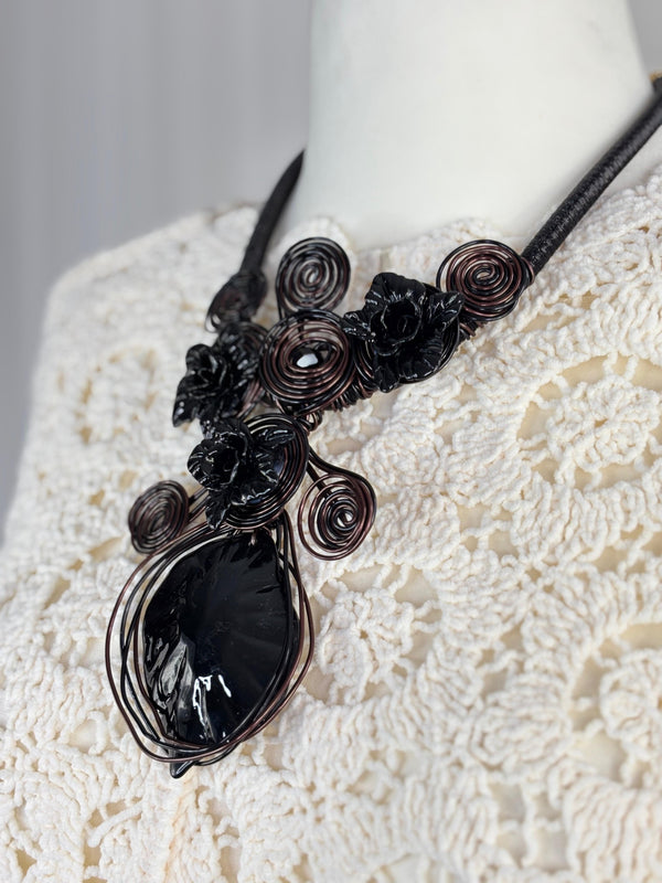 Ruby Black wired necklace in Jewellery