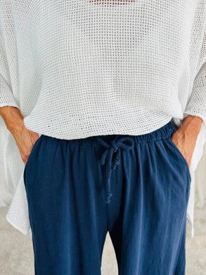 Cotton Culotte Navy Maria Trousers