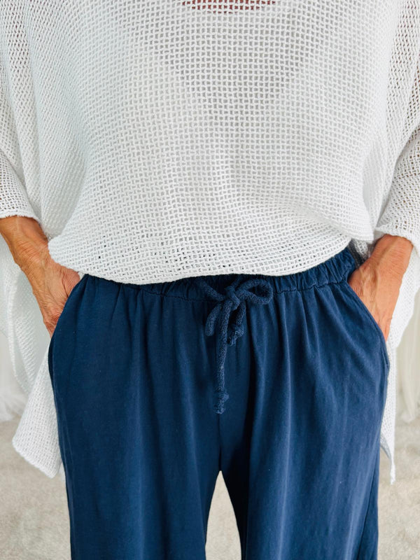 Cotton Culotte Navy Maria Trousers