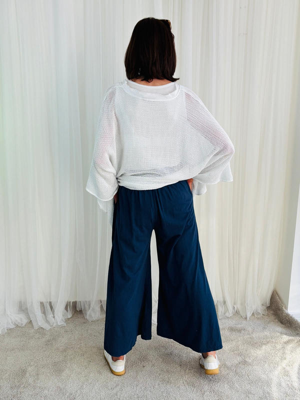 Cotton Culotte Navy Maria Trousers