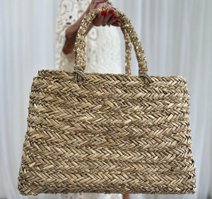 Tropical Blossom wicker Bag