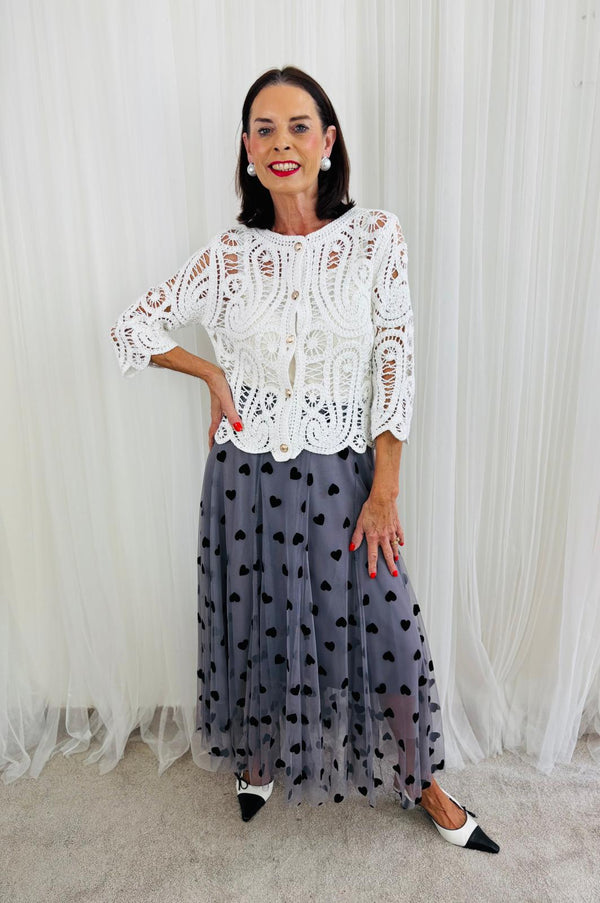 Mila Crochet Cardigan top