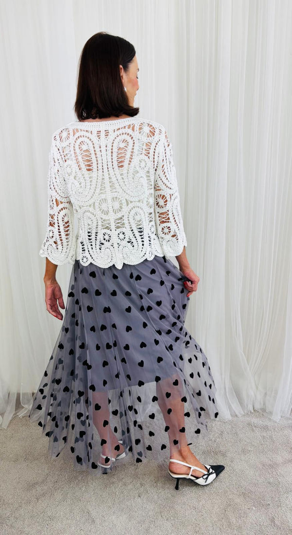 Mila Crochet Cardigan top