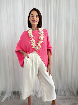 Cira necklace in Cream Wood